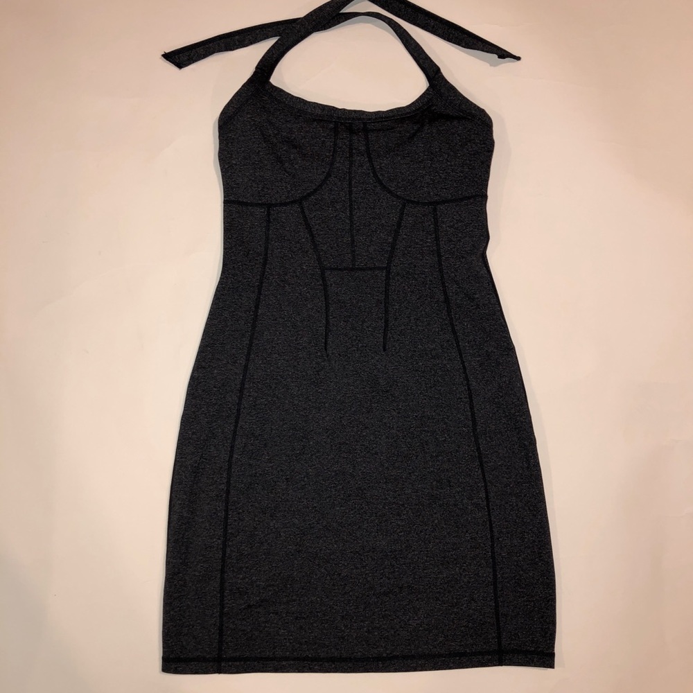 Athleta Sizzle Yoga Gray Halter Dress